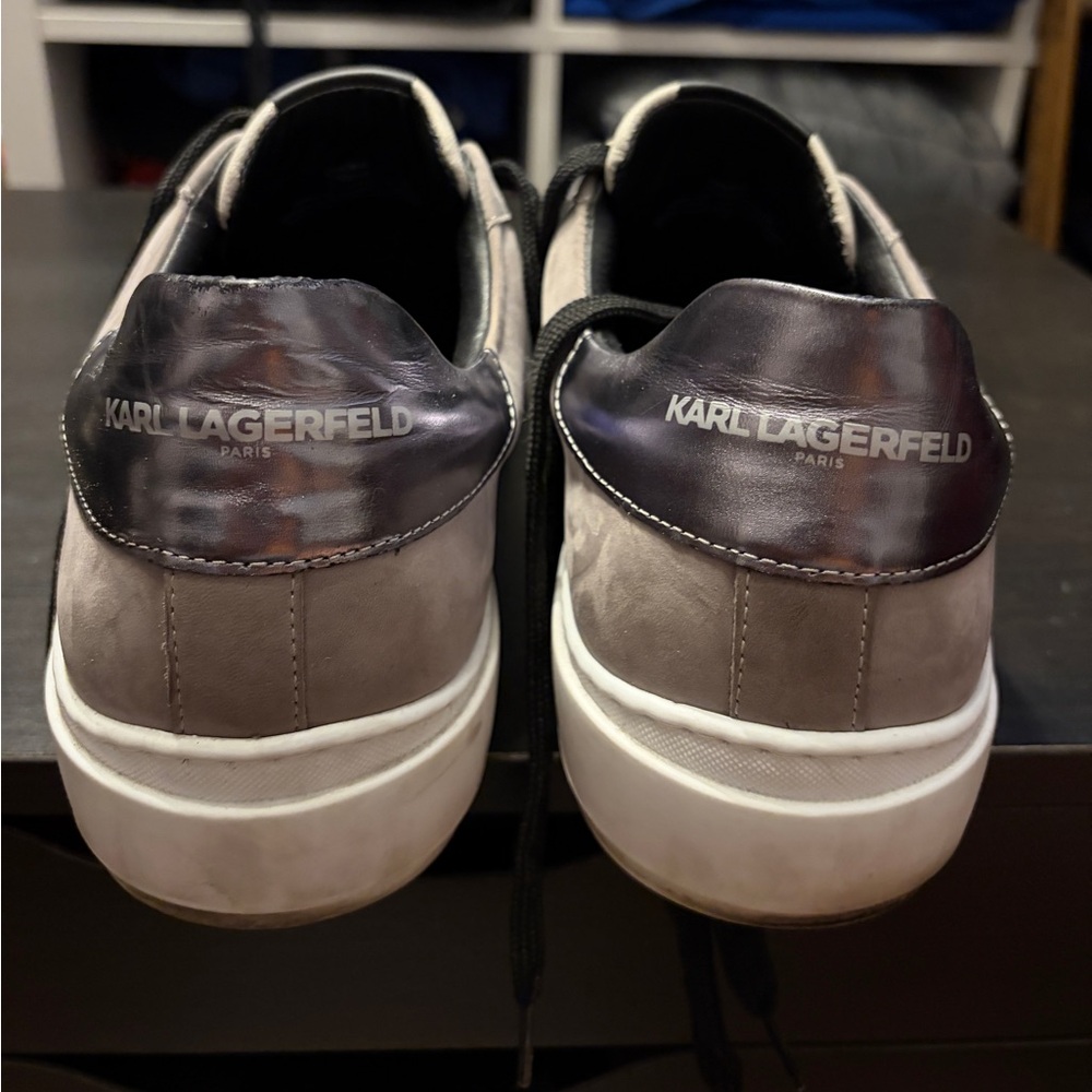 Karl Lagerfeld grey suede leather sneakers / shoes - Picture 2 of 12